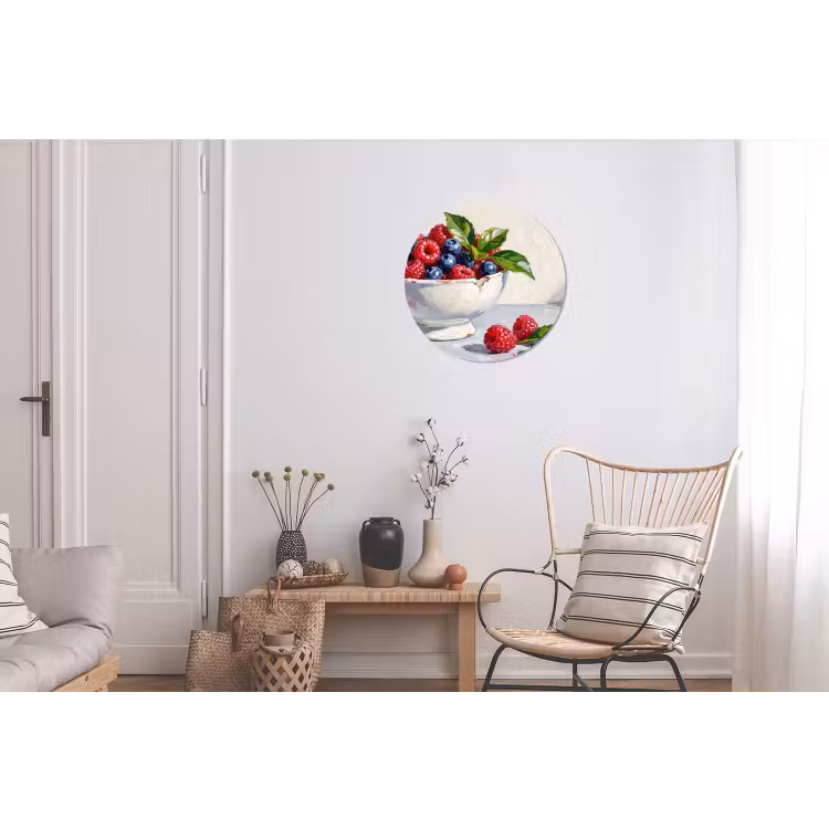 Wall circle - Aluminum - Berries - Bowl - Food - Bessen - Kom - Eten Wandcirkel aluminium klein