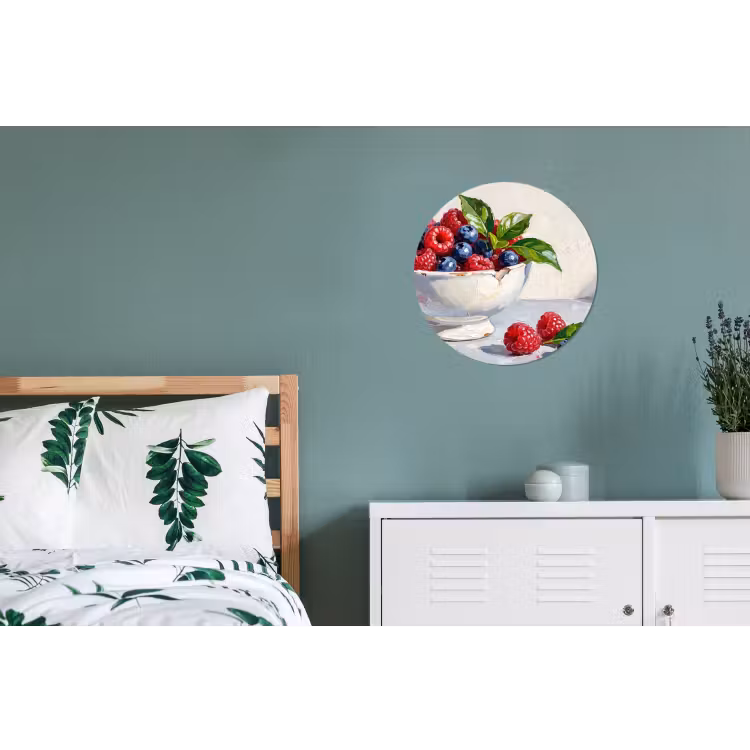 Wall circle - Aluminum - Berries - Bowl - Food - Bessen - Kom - Eten Wandcirkel aluminium klein
