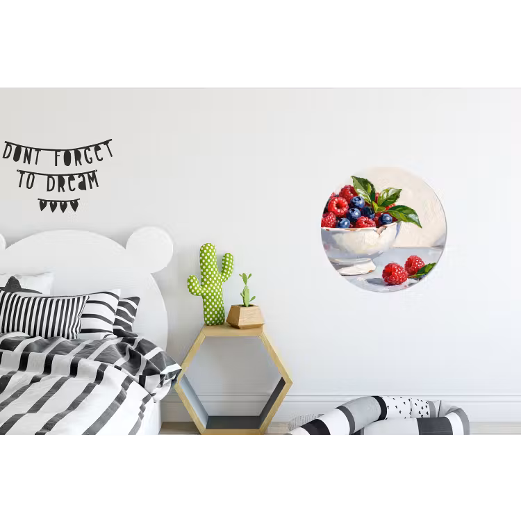 Wall circle - Aluminum - Berries - Bowl - Food - Bessen - Kom - Eten Wandcirkel aluminium klein
