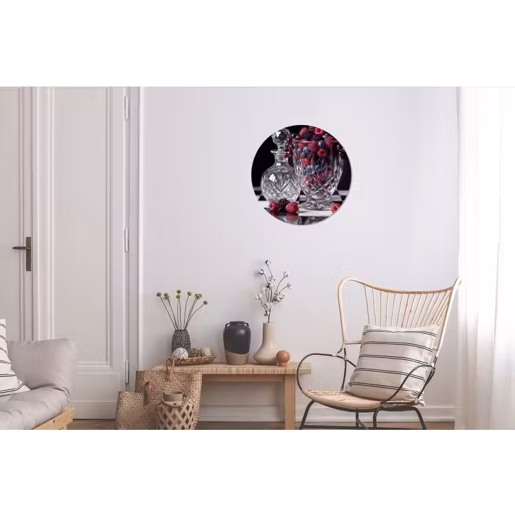 Wall circle - Aluminum - Berries - Crystal - Still Life - Bessen - Kristal - Stilleven Wandcirkel aluminium klein
