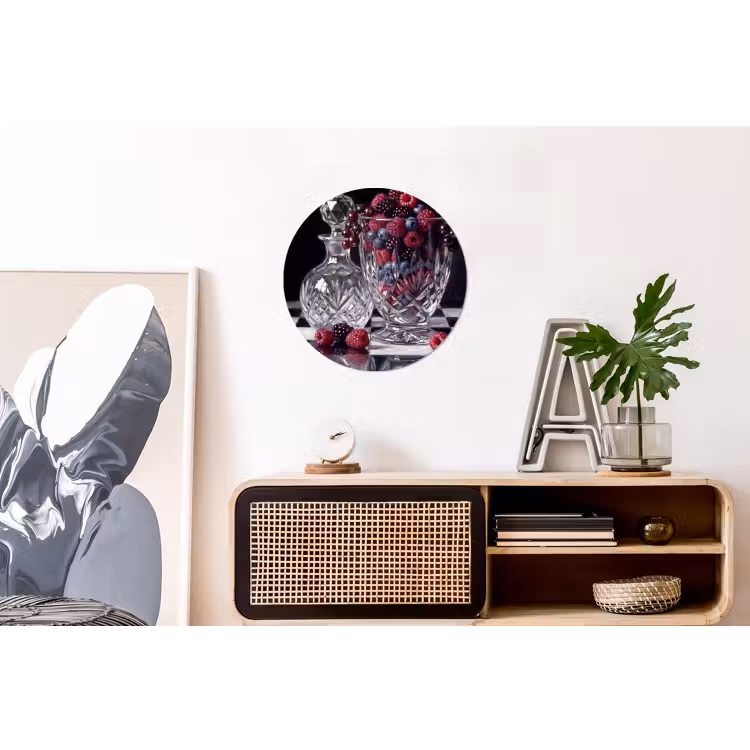 Wall circle - Aluminum - Berries - Crystal - Still Life - Bessen - Kristal - Stilleven Wandcirkel aluminium klein