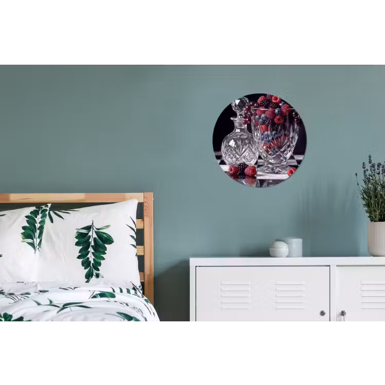 Wall circle - Aluminum - Berries - Crystal - Still Life - Bessen - Kristal - Stilleven Wandcirkel aluminium klein