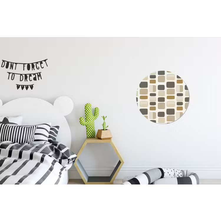 Blokken - Vintage - Grijs Wandcirkel aluminium klein 190 -kinderkamer