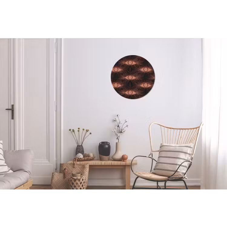 Boheems - Oog - Bruin Wandcirkel aluminium klein 190 -woonkamer