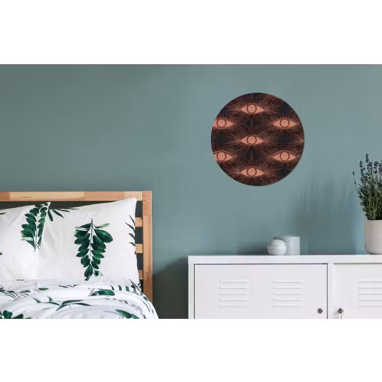 Boheems - Oog - Bruin Wandcirkel aluminium klein 190 -slaapkamer