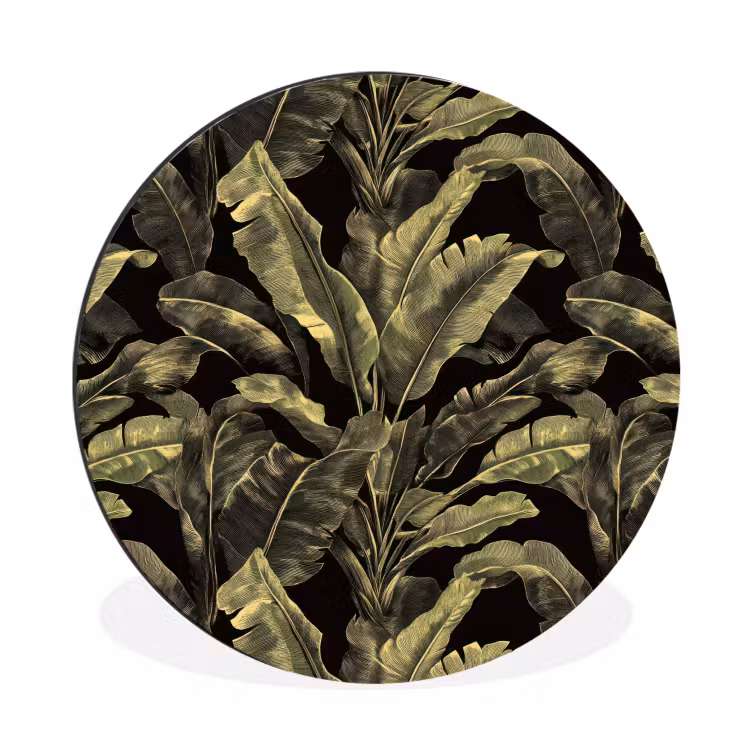 Botanisch - Bladeren - Groen Wandcirkel aluminium klein 190 -3d