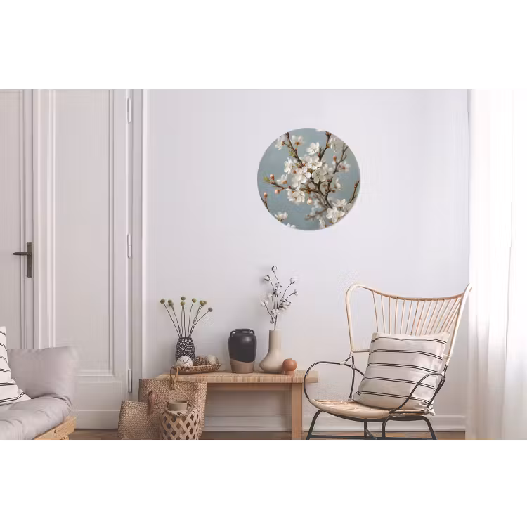 Botanisch - Stilleven - Blauw Wandcirkel aluminium klein -woonkamer