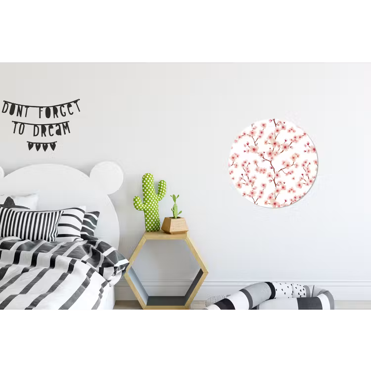 Kersenbloesem - Takken - Roze Wandcirkel aluminium klein 190 -kinderkamer