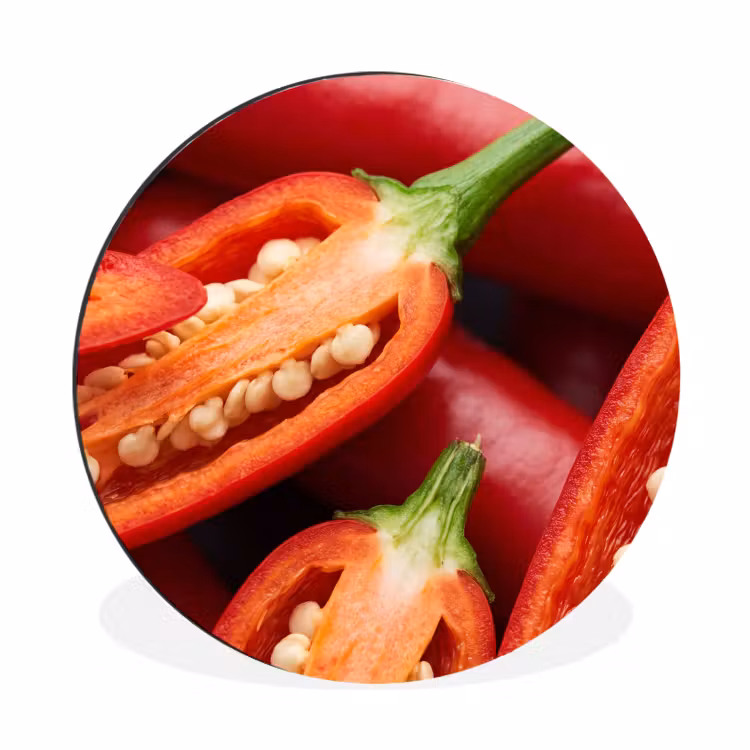 Wall circle - Aluminum - Chili Pepper - Open - Red - Chilipeper - Open - Rood Wandcirkel aluminium klein