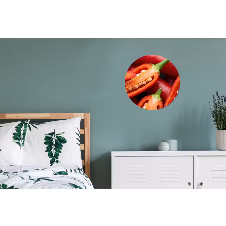 Wall circle - Aluminum - Chili Pepper - Open - Red - Chilipeper - Open - Rood Wandcirkel aluminium klein