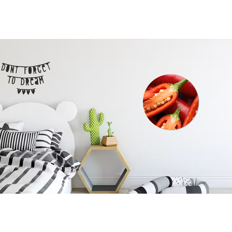 Wall circle - Aluminum - Chili Pepper - Open - Red - Chilipeper - Open - Rood Wandcirkel aluminium klein