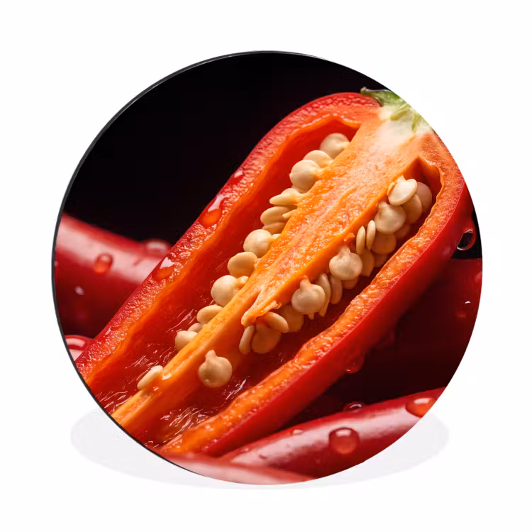 Wall circle - Aluminum - Chili Pepper - Red - Food - Chilipeper - Rood - Eten Wandcirkel aluminium klein