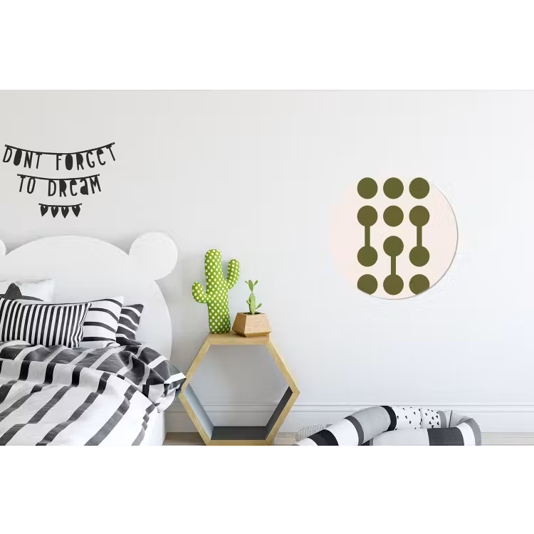 Cirkels - Geometrisch - Abstract - Modern - Groen Wandcirkel aluminium klein -kinderkamer