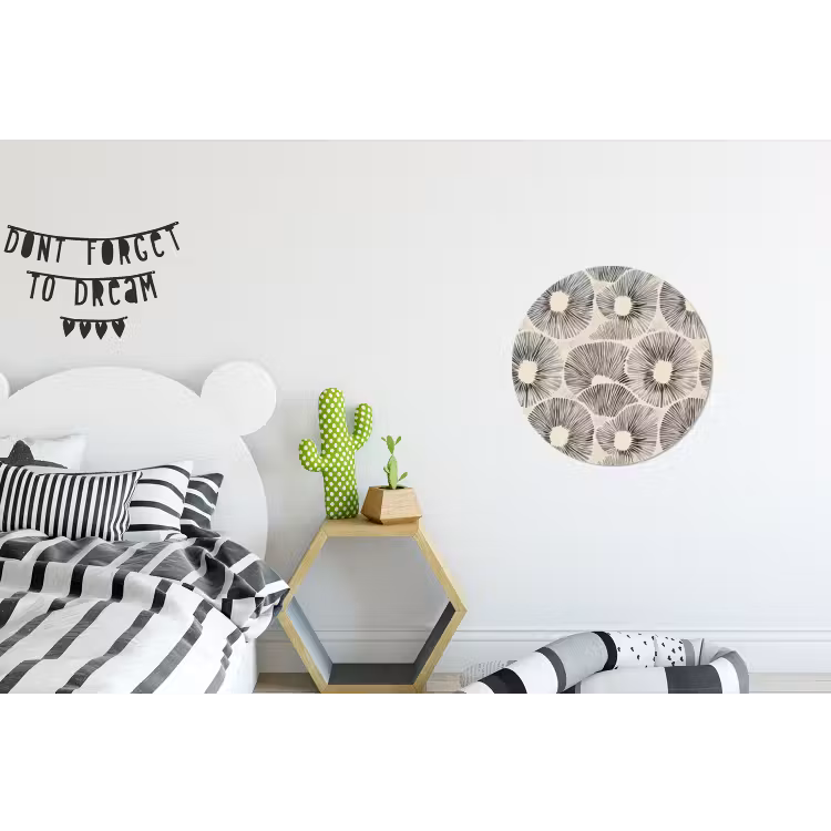 Cirkels - Patroon - Zwart Wandcirkel aluminium klein 190 -kinderkamer