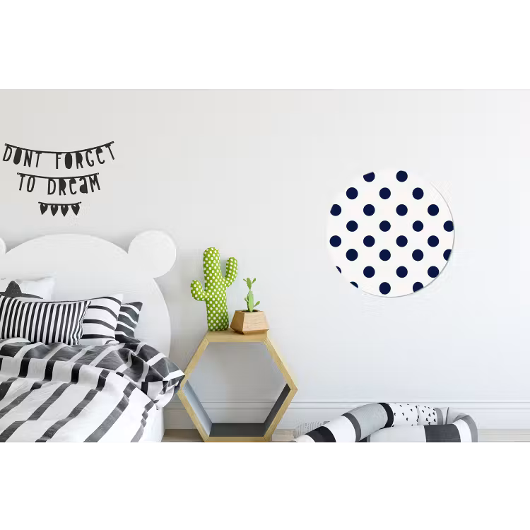 Klassiek - Stippen - Blauw Wandcirkel aluminium klein 190 -kinderkamer
