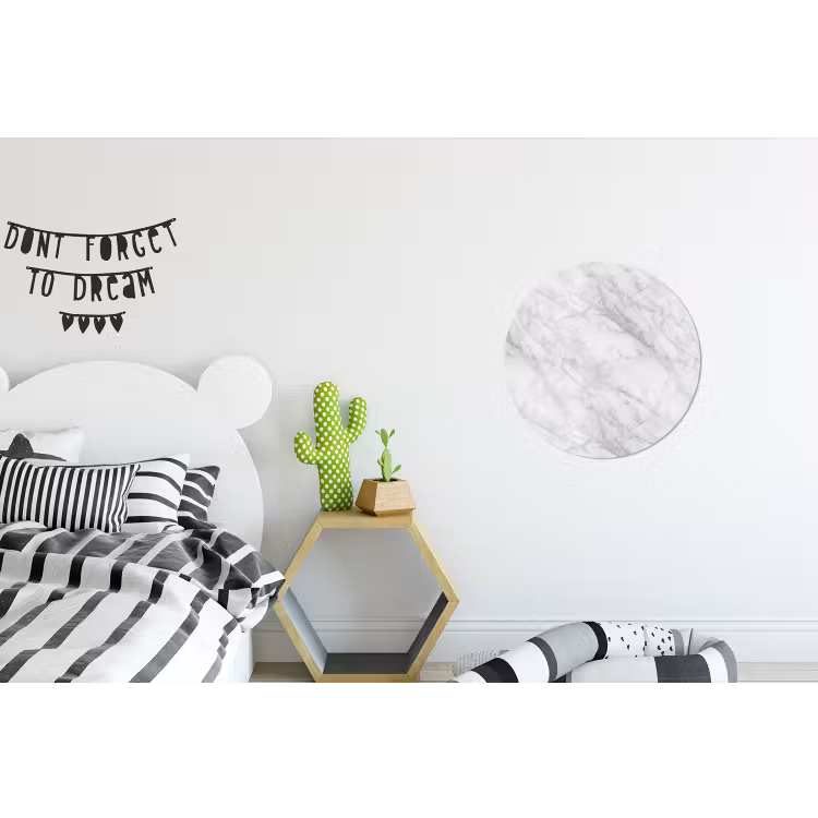 Klassiek - Marmer - Grijs Wandcirkel aluminium klein 190 -kinderkamer