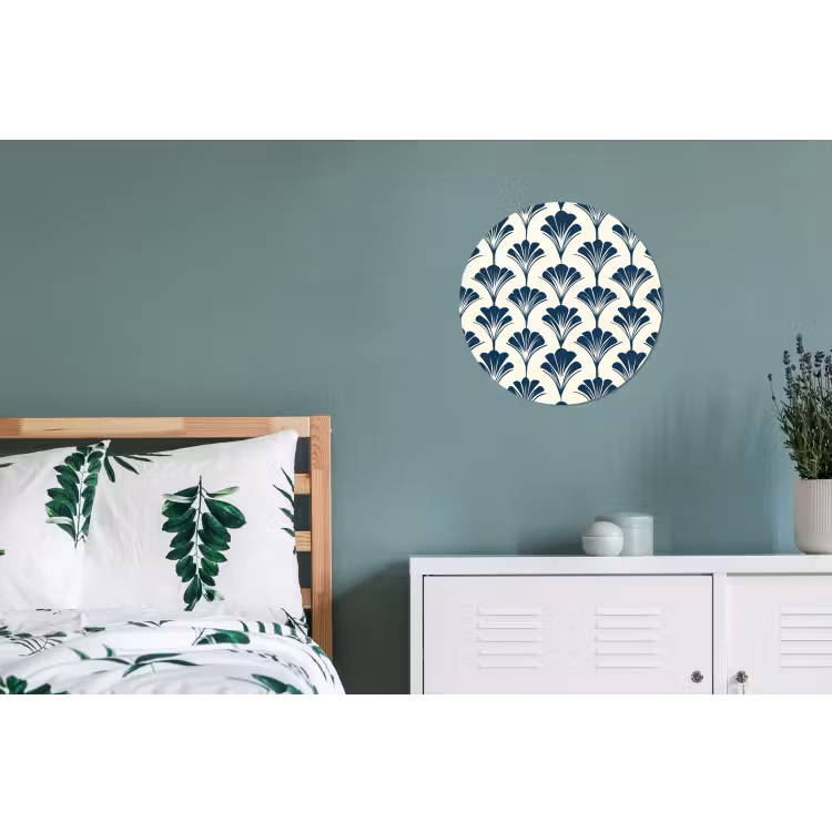 Klassiek - Motief - Blauw Wandcirkel aluminium klein 190 -slaapkamer