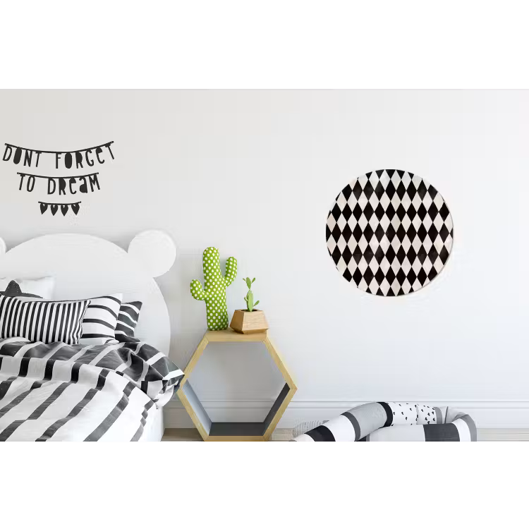 Klassiek - Patroon - Zwart Wandcirkel aluminium klein 190 -kinderkamer