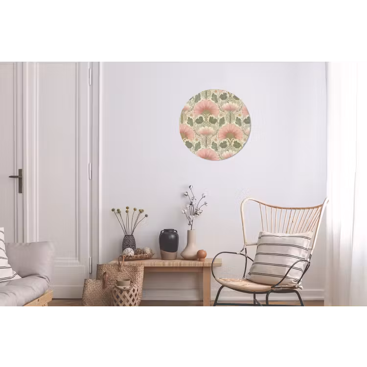 Klassiek - Patroon - Roze Wandcirkel aluminium klein 190 -woonkamer