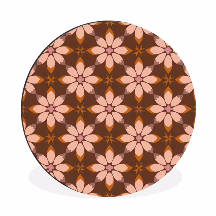 Klassiek - Retro - Bruin Wandcirkel aluminium klein 190 -3d