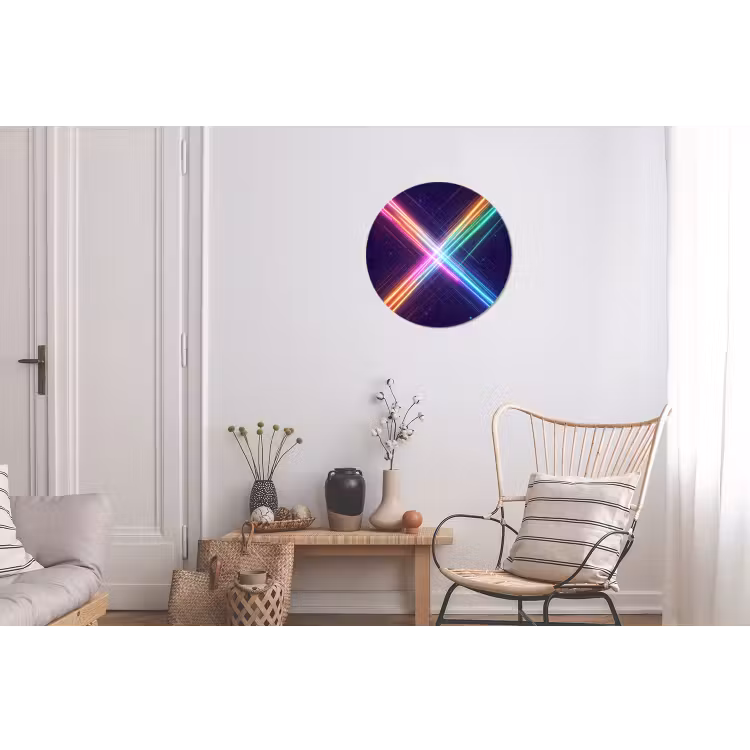 Kruisen - Lasterstralen - Neon Wandcirkel aluminium klein -woonkamer