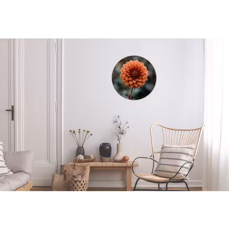 Dahlia - Bloem - Natuur - Sfeervol Wandcirkel aluminium klein -woonkamer