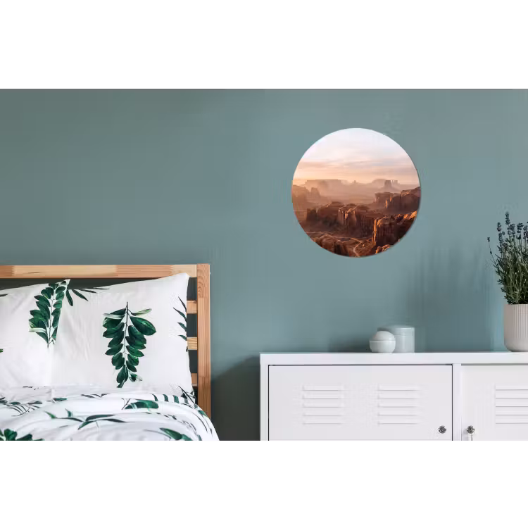 Woestijn - Landschap - Natuur Wandcirkel aluminium klein -slaapkamer