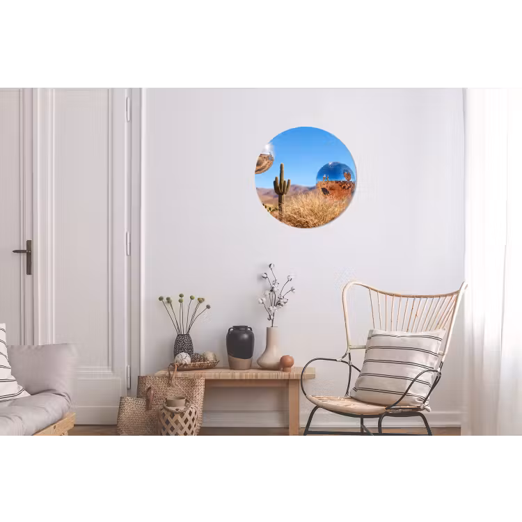 Wall circle - Aluminum - Desert - Mirror Ball - Art - Woestijn - Spiegelbal - Kunst Wandcirkel aluminium klein