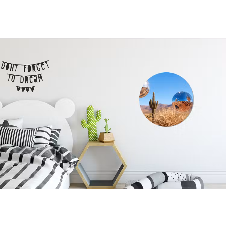 Wall circle - Aluminum - Desert - Mirror Ball - Art - Woestijn - Spiegelbal - Kunst Wandcirkel aluminium klein
