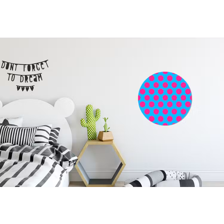 Stippen - Klassiek - Roze Wandcirkel aluminium klein 190 -kinderkamer