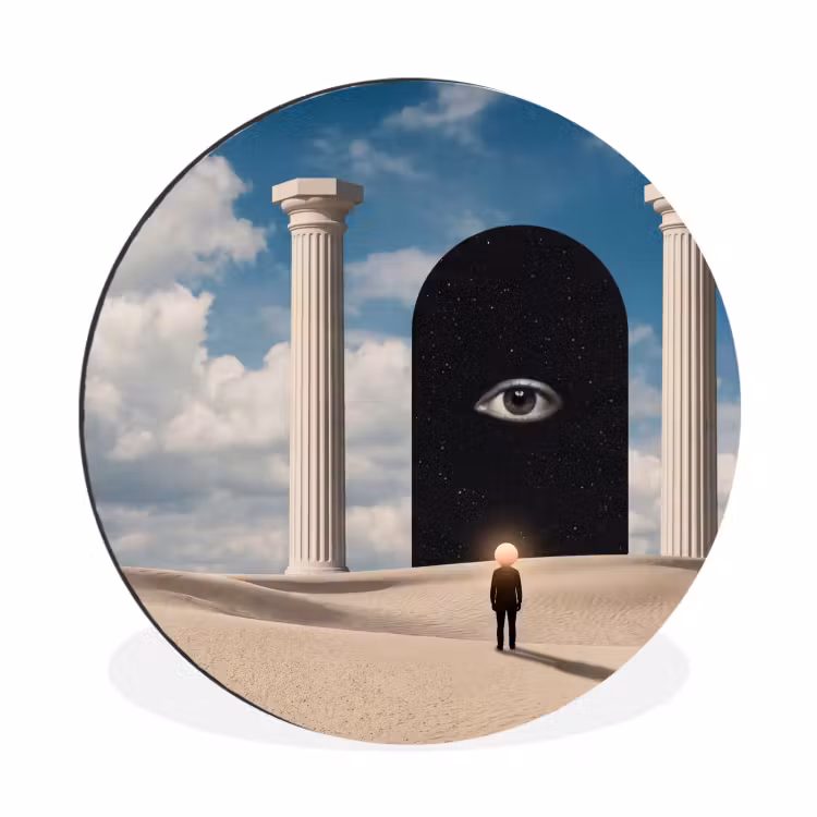Wall circle - Aluminum - Dream - Desert - Eye - Droom - Woestijn - Oog Wandcirkel aluminium klein