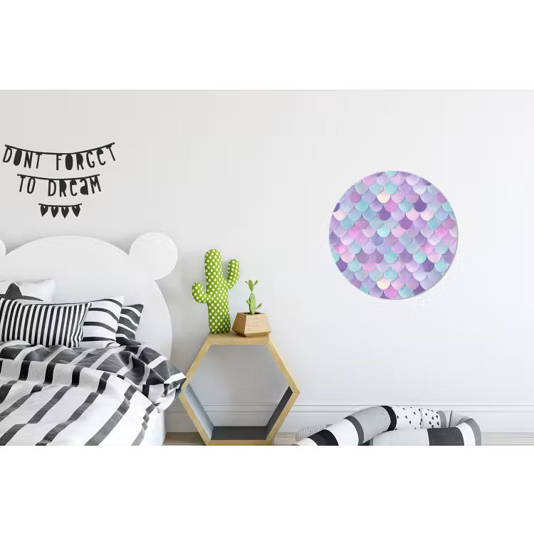 Dromerig - Zeemeermin - Pastel Wandcirkel aluminium klein 190 -kinderkamer