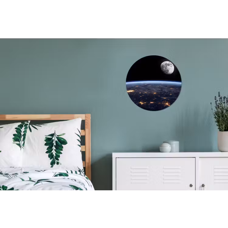 Wall circle - Aluminum - Earth - Night - Space - Aarde - Nacht - Ruimte Wandcirkel aluminium klein