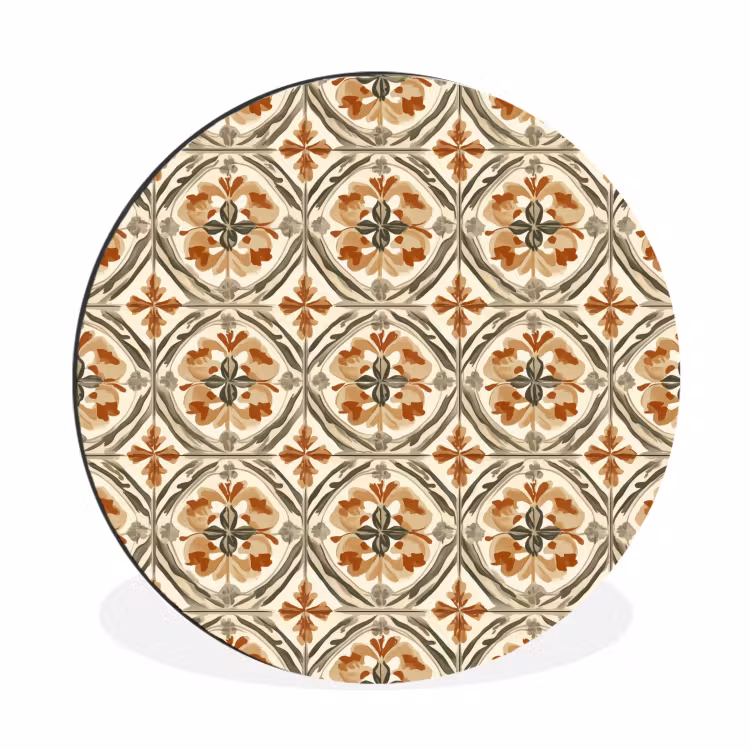 Elegant - Antiek - Kleurrijk Wandcirkel aluminium klein 190 -3d