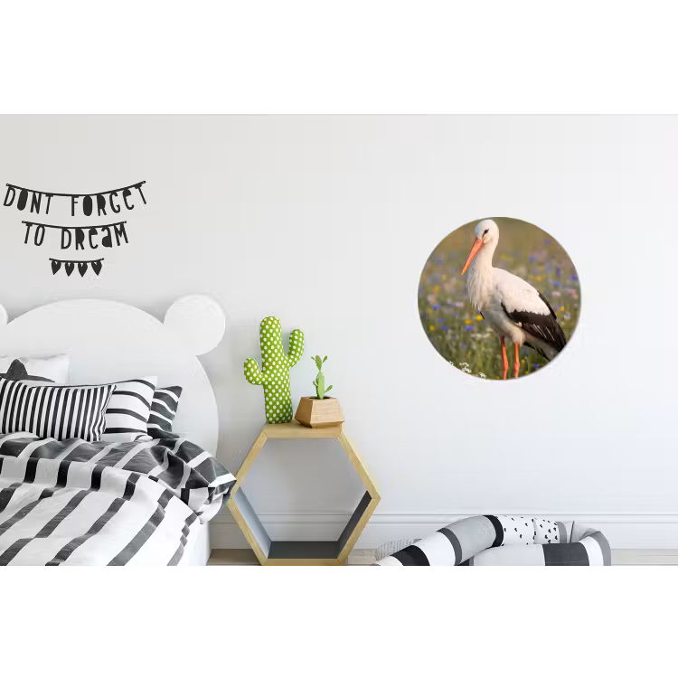 Ooienvaar - Bloemen - Weide - Kleurrijk Wandcirkel aluminium klein -kinderkamer