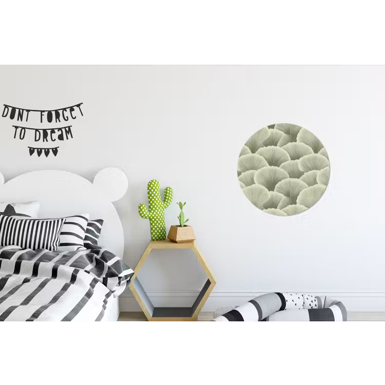 Waaier - Blad - Groen Wandcirkel aluminium klein 190 -kinderkamer