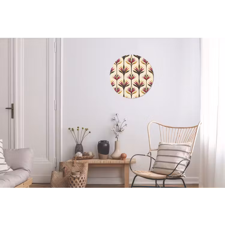 Waaier - Motief - Kleurrijk Wandcirkel aluminium klein 190 -woonkamer