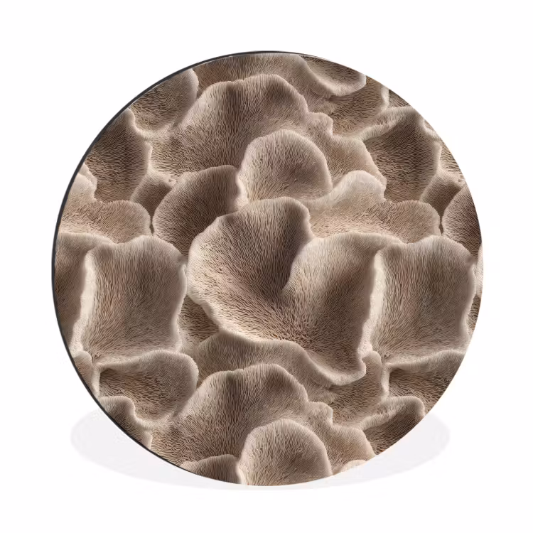 Waaiervorm - Beige - Vezel textuur Wandcirkel aluminium klein 190 -3d