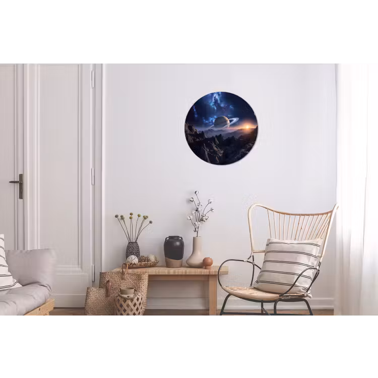 Fantasy - Kosmos - Landschap Wandcirkel aluminium klein -woonkamer
