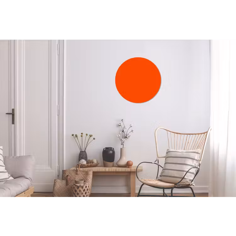 Fiery - Tangerine - Oranje Wandcirkel aluminium klein 190 -woonkamer