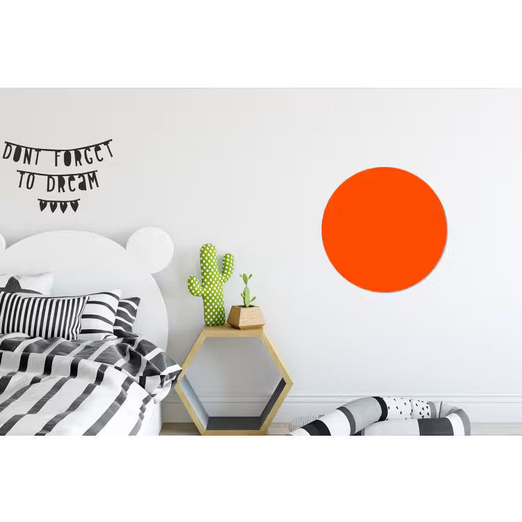 Fiery - Tangerine - Oranje Wandcirkel aluminium klein 190 -kinderkamer
