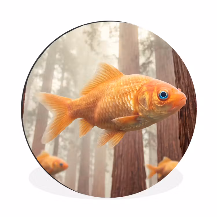 Wall circle - Aluminum - Fish - Forest - Fantasy - Vis - Bos - Fantasie Wandcirkel aluminium klein