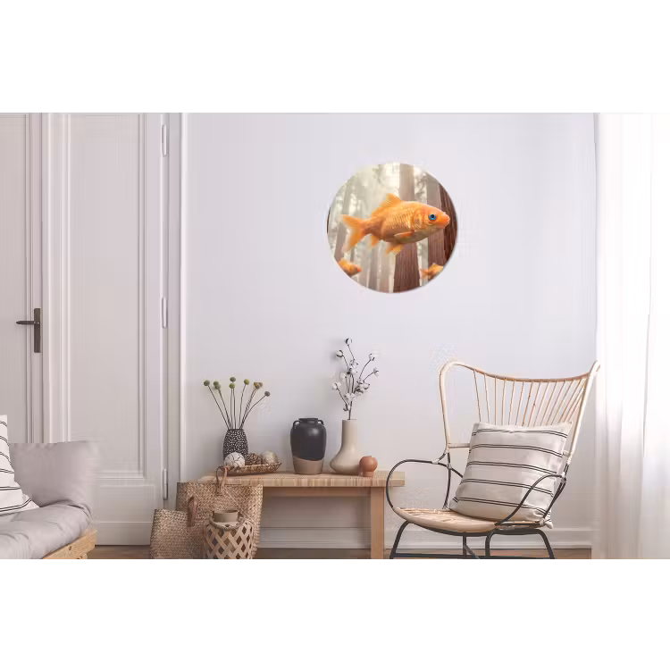 Wall circle - Aluminum - Fish - Forest - Fantasy - Vis - Bos - Fantasie Wandcirkel aluminium klein