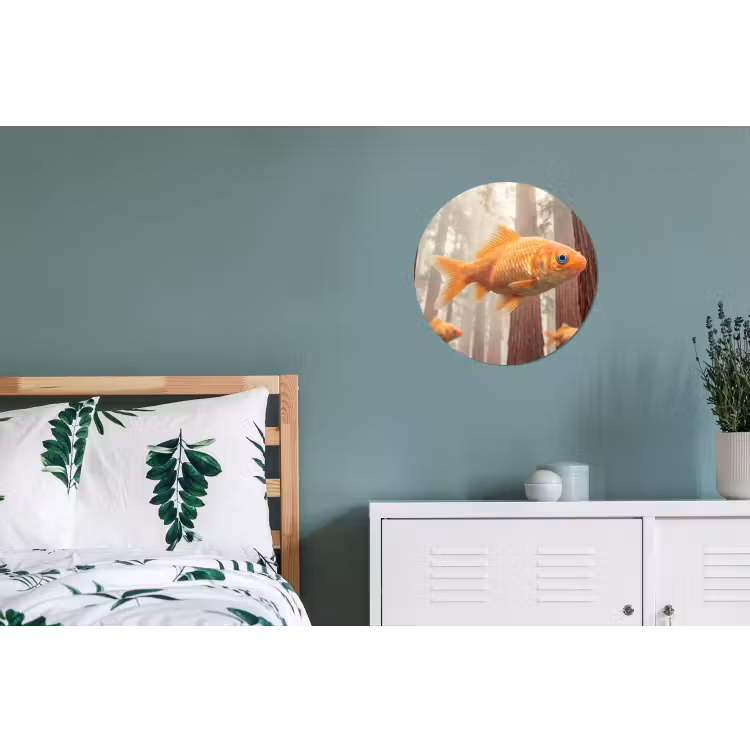 Wall circle - Aluminum - Fish - Forest - Fantasy - Vis - Bos - Fantasie Wandcirkel aluminium klein