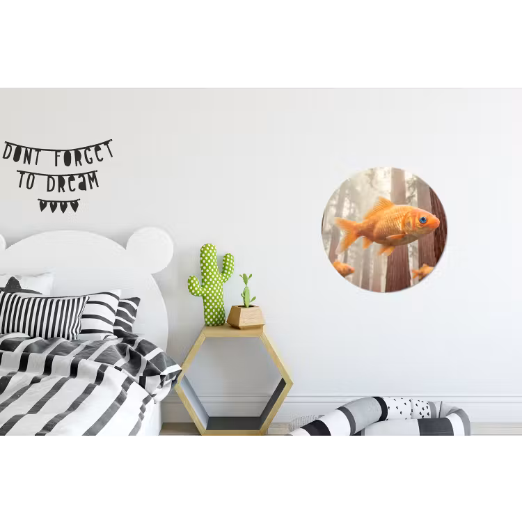 Wall circle - Aluminum - Fish - Forest - Fantasy - Vis - Bos - Fantasie Wandcirkel aluminium klein