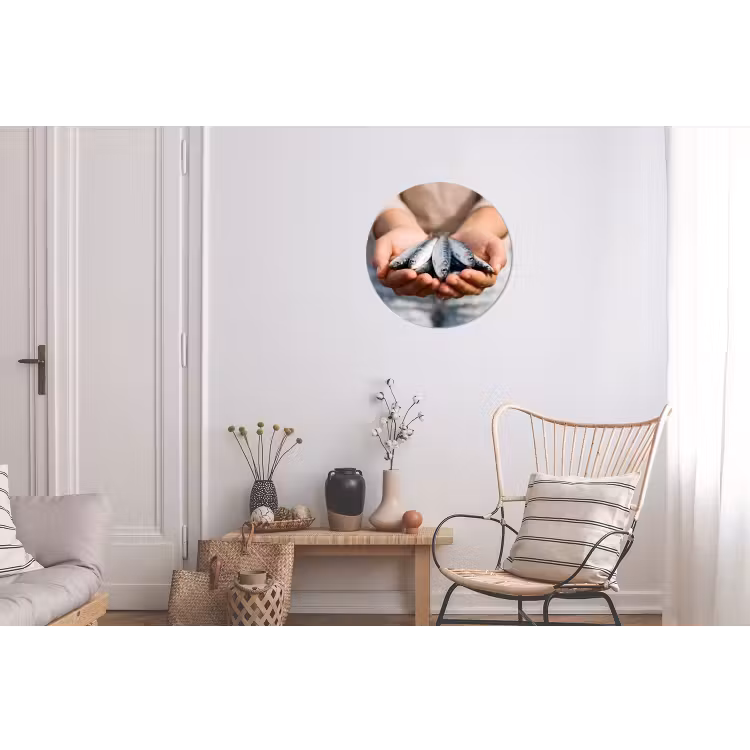Wall circle - Aluminum - Fish - Hands - Nature - Vis - Handen - Natuur Wandcirkel aluminium klein