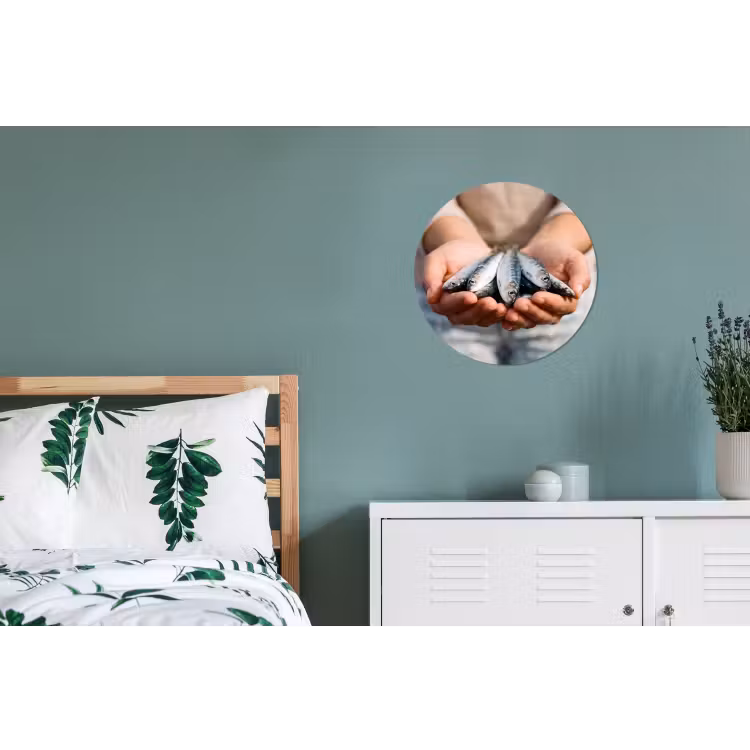 Wall circle - Aluminum - Fish - Hands - Nature - Vis - Handen - Natuur Wandcirkel aluminium klein