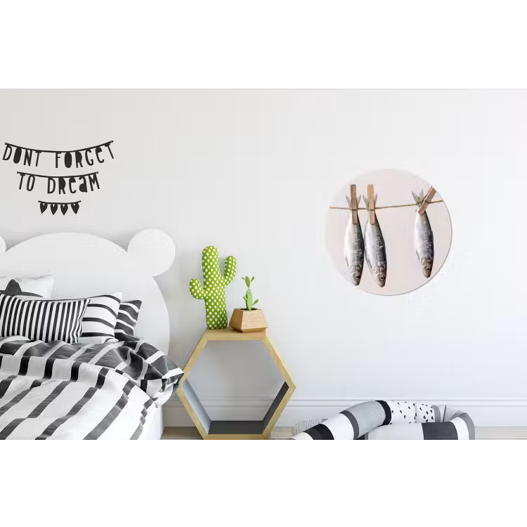 Wall circle - Aluminum - Fish - Hanging - Food - Vis - Hangend - Eten Wandcirkel aluminium klein