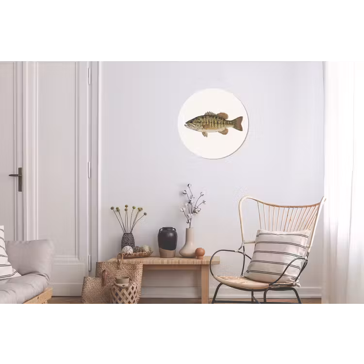 Vissen - Natuur - Vintage Wandcirkel aluminium klein -woonkamer