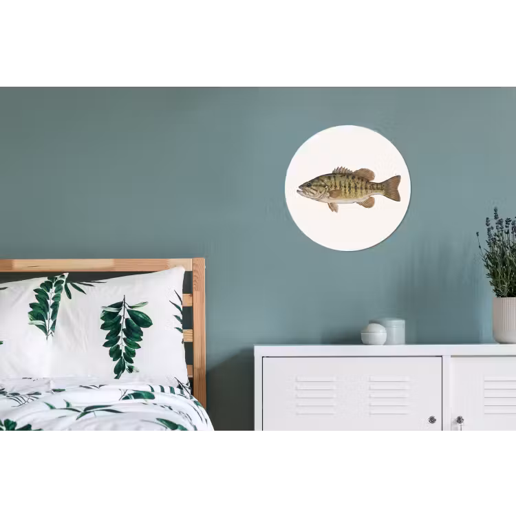 Vissen - Natuur - Vintage Wandcirkel aluminium klein -slaapkamer